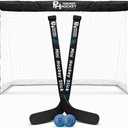 Premier Sports Knee Hockey Set Complete 2-Player Indoor Kit with (1) Mini Goal, (2) Mini Sticks, and (2) Foam Balls