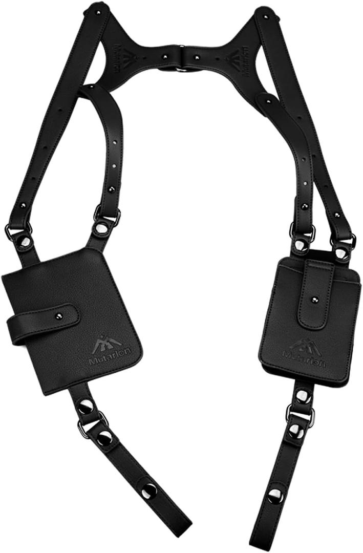 Neween Anti-Theft Hidden Underarm Strap Wallet Phone Holster Bag Leisure PU Leather Shoulder Pouch Double Shoulder Pocket Sport Vest Outdoors (Black)