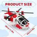 Helicopter Toy for Toddlers with Lights and Music, 360 Rotating Airplane Toy for Kids, Bump-and-Go Action, Birthday Gift for Boys Girls Ages 3-7 (Red)