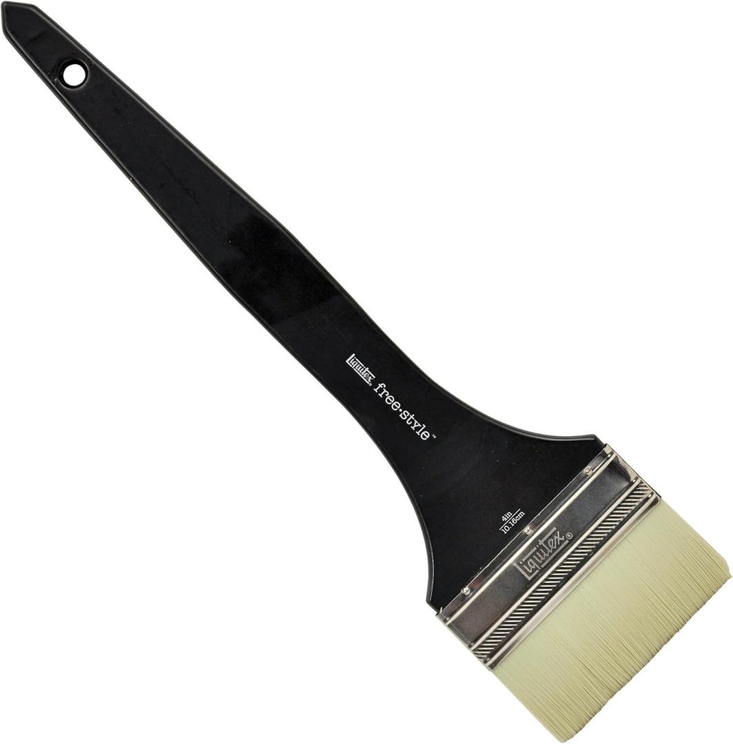 Liquitex Large Scale Broad Flat/Varnish Brush, Long Handle, 4"