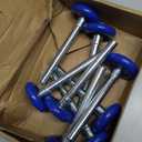 Funtery 12 Pcs Nylon Garage Door Roller 1.8 Inch Blue Garage Door Replacement Wheels for 2'' Track 6200ZZ 4.7'' Stem Quiet Seals Bearings Residential Commercial