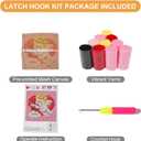 QIONG MENG Latch Hook Kits for Adults, DIY Valentines Day Cupid Pattern Pillow Cover Kit Needlework Cushion Cover Hand Craft Crochet for Home Sofa Decorations Gifts 17 x 17 Inch