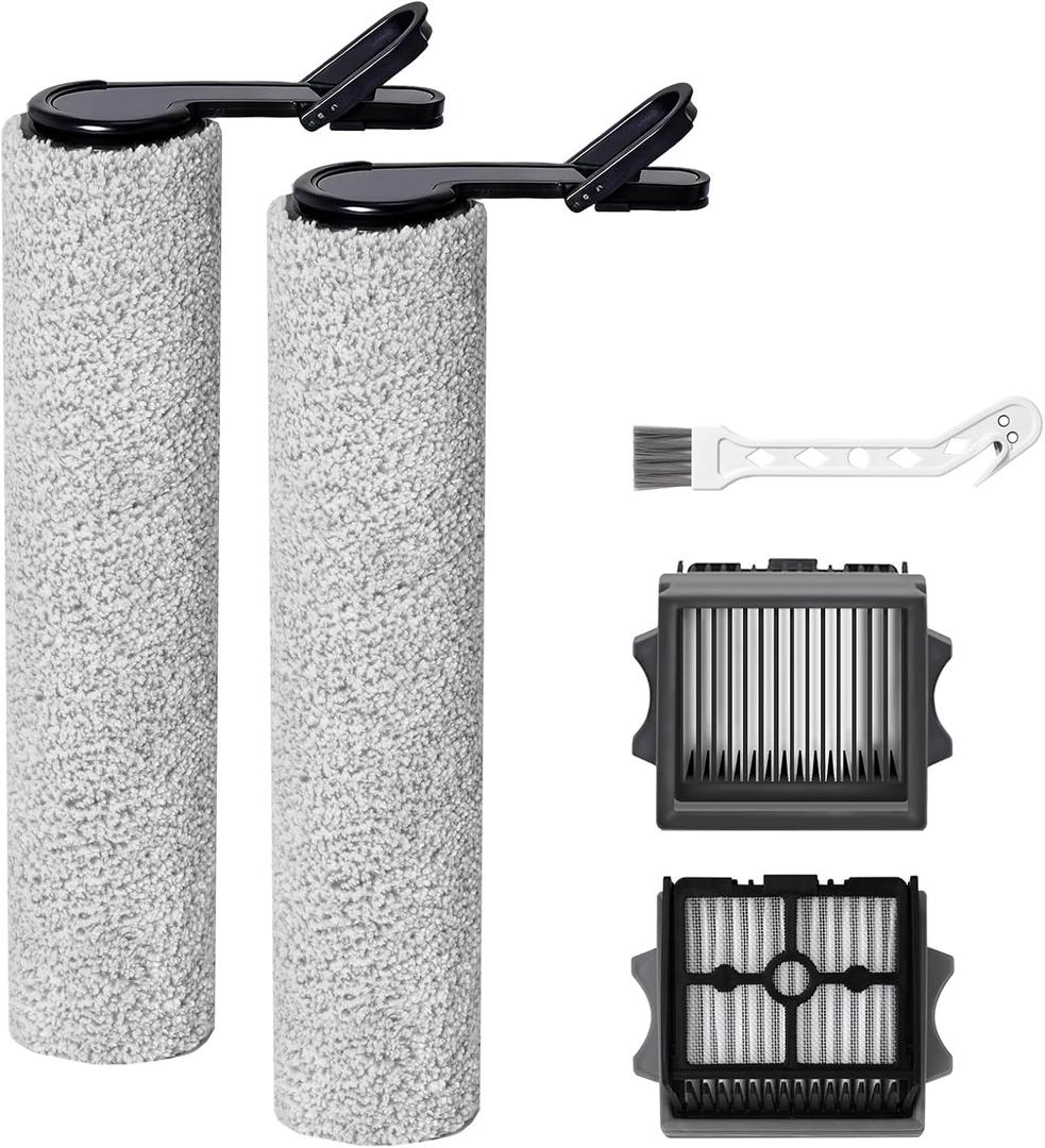 Roller Brush Replacement and Vacuum Filter Kit Compatible with Tineco Floor ONE Stretch S6 /i5 Stretch /i6 Stretch /S7 Stretch /S9 Artist Cordless Wet Dry Vacuum Replacement Parts