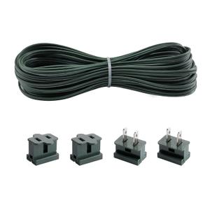 SPT-1 Green 18AWG Electrical Wire, 18 Gauge 2 Conductor Extension Wire,SPT 1 lamp Wire with 4 Slip Plugs for Household and DIY Projects (50Ft)
