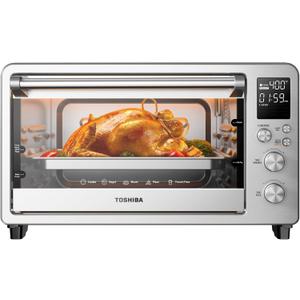 TOSHIBA ChefFry Air Fryer Toaster Oven Combo, 26.4 QT Large Capacity, 12-in-1 Countertop Toaster Oven, Stainless Steel, 25l