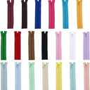 FINGERINSPIRE 20 PCS Tiny Zippers for Doll Sewing Clothes 4.7 inch Long 20 Colors Nylon Zipper Fastener with Alloy Zipper Puller Colorful Mini Zippers for Clothes Wallet DIY Sewing Accessories