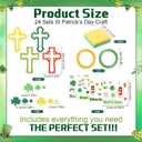 Gersoniel 24 Set St. Patrick's Day Cross Crafts Saint Patty's Day Hanging DIY Art and Craft Kits with Sticker Make Your Own Christian Irish Cross for Spring Sunday School Activity Supplies Decor