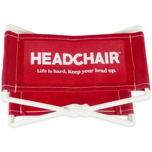 HeadChair Vintage Beach Lounger Headrest | Compact Folding Beach Pillow (Retro Red)
