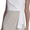Tommy Hilfiger Women's Sleevless Boat Neck Fold Detail Crepe Sheath Mini Dress Size 6