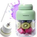 WISEBOND Portable Smoothie Blender for Shakes & Smoothies 43oz 1300ML large Capacity Cordless Juicer Cup Sharp Blades Powerful Blending Juice Vegetable Crush Small Ice for Kitchen Gym Outdoor (Green)