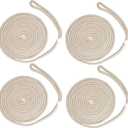 NovelBee 4 Pack of 3/8“x15’ Double Braid Nylon Dockline,Mooring Rope Dock Line,Working Load Limit 660 lbs,Breaking Strength 3,300 lbs (White/Gold)