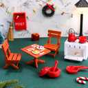 Hungdao 22 Pcs Christmas Doll Accessories Mini House Kitchen Outfit Set Kitchen Gas Stove Adorable Cooking Scene for Xmas Clothes and Accessories Gift, Doll is Not Included