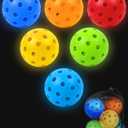 HOTWIND 6 Pack Glow in The Dark Backyard Golf Balls 3" Replacement Practice Balls with Storage Bag Fun Night Golfing Gift for Men Women Family Outdoor Party Play