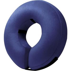 BENCMATE Inflatable Dog Cone Collar Alternative, Soft Dog Cone for Small Medium Large Dogs and Cats, Neck Recovery ECollar Donut Collar After Surgery (Large+, Navy Blue)