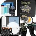 Card Care Clean Kit,17-in-1 Card Cleaning and Polishing Restoration Kit, Trading Card Cleaning Box with Cleaning Spray and Balck Nitrile Gloves, Suitable for Surface Card Care&Flatten Edges, 7.2″
