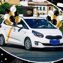 2026 Graduation Cap Car Decoration Kit 20 Inch Giant Graduate Hat with Balloons Cutouts Felt Congrats Grad Hat for Class of 2026 Graduation Party Favor Decor(Black)