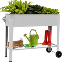 Elevate Herb Garden Planter Box Outdoor Raised Planter Box with Legs On Wheels for Vegetables Flower Tomato Patio Backyard