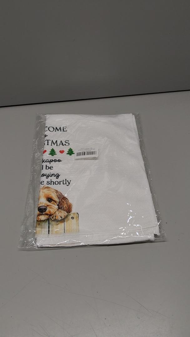 Bernedoodle Kitchen Towels, Funny Dog Hand Towel, Dog Gifts for Dogs Lovers Owners Dish Towel for Kitchen, Welcome to Christmas Hand Towels for Bathroom Decor 16x24inch