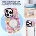 for iPhone 16 Case, Pink Party Time Collage Pattern, Fun Soft Slim TPU Compatible with MagSafe, Military-Grade Drop Protection & Camera Protection for Women Girls