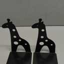 Cute Cartoon Giraffe Shape Nonskid Metal Bookends for Kids Gift Decoration(Black)