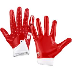 Grip Boost Stealth Solid Color Football Gloves Pro Elite - (Small, Red/White)