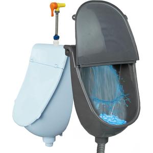 Wall Mounted Commercial Urinal With Hinged Cover Bathroom Washout Urinal for Men Plastic Urinals for Men Toilet Waterless Urinal Garage Urinal Urine Diverter Outdoor Urinal For Home Shed Backyard RV, Gray