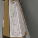 Qcyuui Modern LED Ceiling Light,39.4 Inch Dimmable LED Flush Mount Ceiling Lights,White and Gold Long Ceiling Light Fixture for Office Bedroom Kitchen Hallway (48W/3000-6500K)