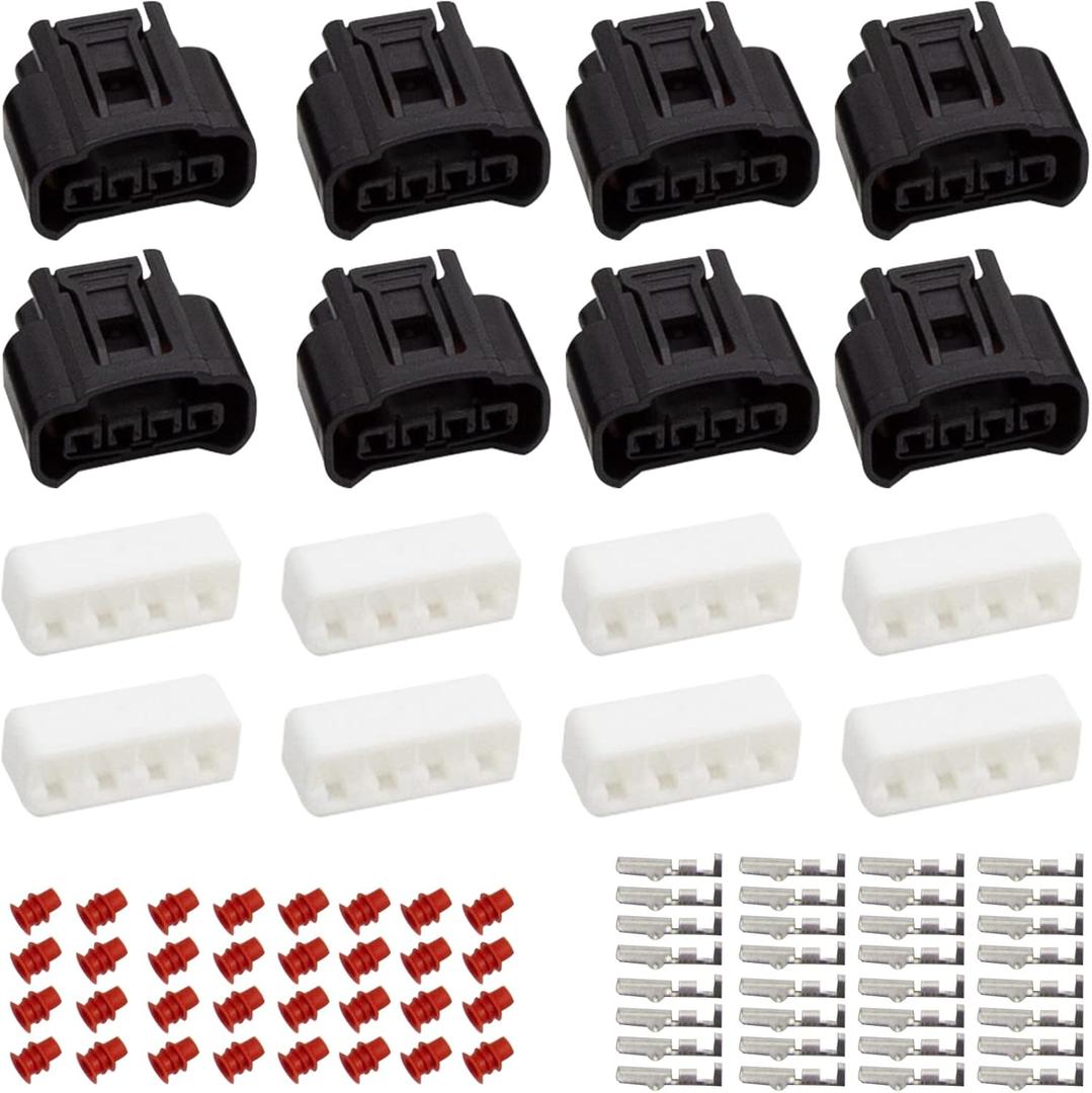 Set of 8 Ignition Coil 4 Pin Plug Connector Replacement for Toyota Lexus Camry Yaris 2000-2010# 90980-11885,7283-7449