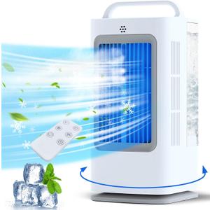 Portable Air Conditioners, 1700ml Evaporative Air Cooler with Remote, 120 Oscillating Mini Air Conditioner Portable with 3 Speeds & 1-7H Timer, Portable AC Unit for Indoors Bedroom Office