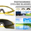 SCVCN Photochromic Cycling Glasses, UV400 Protection, TR90 Frame, Men Women Clear Sports Sunglasses for Cycling