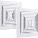 WKZO 2-Pack BP46 BP90 Bathroom Ceiling Fan Grille with Springs Replacement Parts for Br-oan Nu-tone Square Ceiling or Wall-Mount Exhaust Fan Cover Models 663, 670, 671, 675, 688, 689 (9x9 IN)