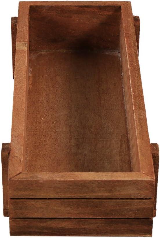 Wooden Planter, Flower Box 8.9x3.3x1.6inch Flower, Rectangle Storage Box Plant Bed for Garden Balcony Yard Potted Plants