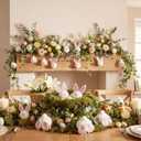 Jenaai 18 Pcs Easter Glitter Bunny Hanging Decorations Bunny Tree Ornaments Plush Rabbit Butt Ears Decor Spring DIY Crafts Tree Ornaments Easter Party Favors Home Decoration