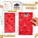 Kolldenn 60 Pcs 2026 Graduation Treat Bags with Stickers Red Paper Graduation Gift Bags Bulk for Congrats Grad Party Favors Wrapping Candy Goodie Popcorn Snack Senior College Masters Degree Supplies
