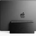 Raico Vertical Laptop Stand Black Wood Dual Laptop MacBook Holder Clamshell Stand (Black Wood, Single Slot)
