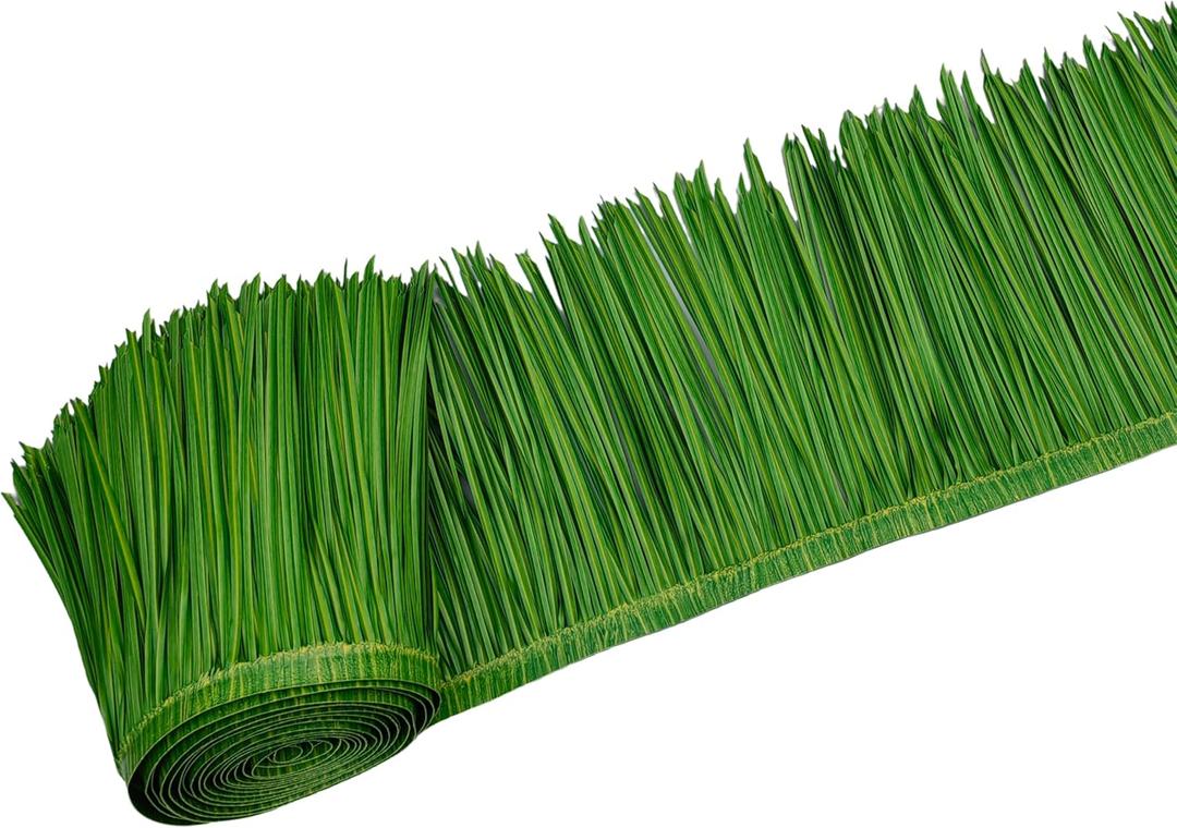 Mexican Style Synthetic Plastic Straw Thatch - 4 Colors (Palm Tree Brown, Tropical Green, Straw Yellow, Dried Grass Gray) - for Tiki Bar, Patio, Palapa & Party Decor (Tropical Green, 10ft x 16in)