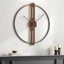 Cuspin 20 Inch Wall Clock Battery Operated for Living Room Decor, Modern Minimalist Wood Wall Clock Silent Non Ticking Metal Frame Decorative Clock for Office, Bedroom, Kitchen