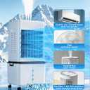 Portable Air Conditioner,[12L] Fast Cooling Evaporative Air Cooler with Remote, AC Cooling Fan with 6 Speeds, 24H Timer, Mist & Ambient Light, Air Cooler Fan for Room Bedroom Office