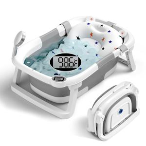 BUNWAG Classic Baby Bathtub, Infant Bath Tub for Newborn to Toddler (012 Months),Collapsible Newborn Bathtub with Soft Cushion and Non-Slip Feet, Foldable Travel Bathtub for Easy Storage