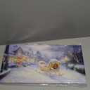 TIMUBA Christmas Sleigh Scene Wall Art - Winter Landscape Holiday Pictures Wall Decor, Vintage Christmas Art Prints for Living Room, Framed Canvas Artwork Painting, 12×24 inches