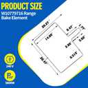 W10779716 Range Oven Bake Element Compatible with Whirlpool KitchenAid Maytag WFE540H0AS0 WFE540H0ES0 MER8700DS1 KSDB900ESS2, W10774342 Oven Heating Element Replace PS11703285 AP5970727 W10289097