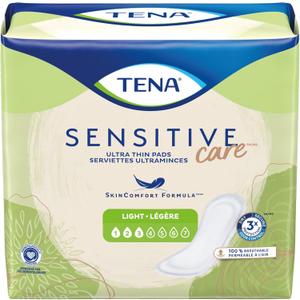 TENA Sensitive Ultra-Thin Light Female Disposable Bladder Control Pads, 24 Count, 1 Pack.
