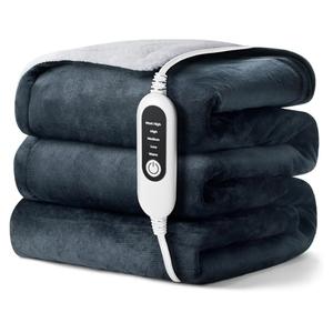 Electric Heated Blanket, Soft Flannel Fabric Heating Blanket Features 5-Level Temperature Adjustment Machine Washable ETL Certified Double-Sided Heating