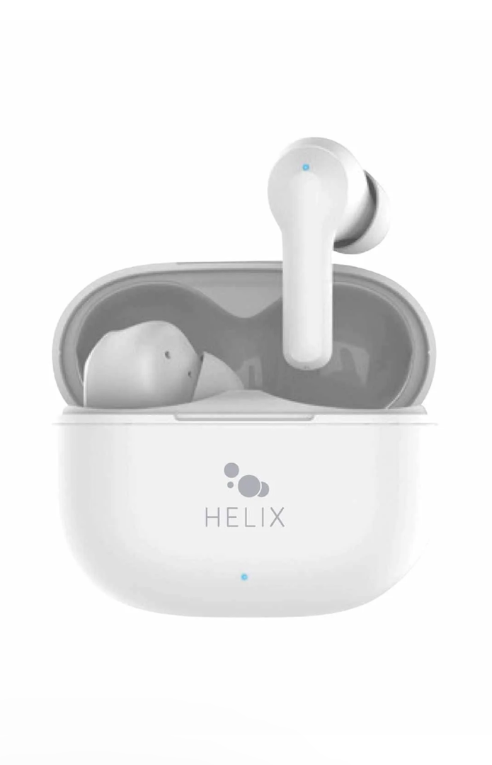 Helix True Wireless With Portable Charging Case Earbuds, White