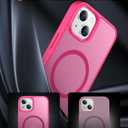 3 x SPIDERCASE Designed for iPhone 14 Plus Case, Magnetic Translucent [2 Pack Tempered Glass Screen Protector] Anti-Fingerprint Anti-Scratch Case for iPhone 14 Plus 6.7,Hot Pink