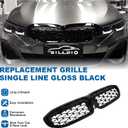 G20 Grill - Black Kidney Grille Compatible With 2019-2022 3 Series G20 316i/318i/320i/328i/330i/335i/340i Gloss Black Diamond
