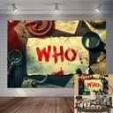7x5FT Mystery Background Crime Murder Mystery Party Backdrop Girls Boys Kids Birthday Party Halloween Decorations Photo Props
