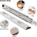 10 Inch Drawer Slides, Plusmart Drawer Slide Glides Ball Bearing Full Extensin Cabinet Slides, 3 Folds, 150LB, 2 Pairs