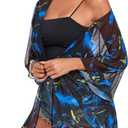 RELLECIGA Beach Cover Up for Women Swimsuit Kimono Cardigans Loose Casual Bathing Suit Coverups (S)