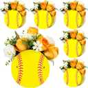 Cinnvoice 6 Pcs Wooden Centerpieces for Tables Baby Shower Decorations Tabletop Boxes Party Favor for Birthday Baby Shower Wedding Garden Tea Party(Softball)